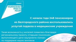 Доставка граждан старше 65 лет в медицинские учреждения продолжилась в Белгородском районе